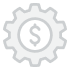 gear with dollar sign icon illustration