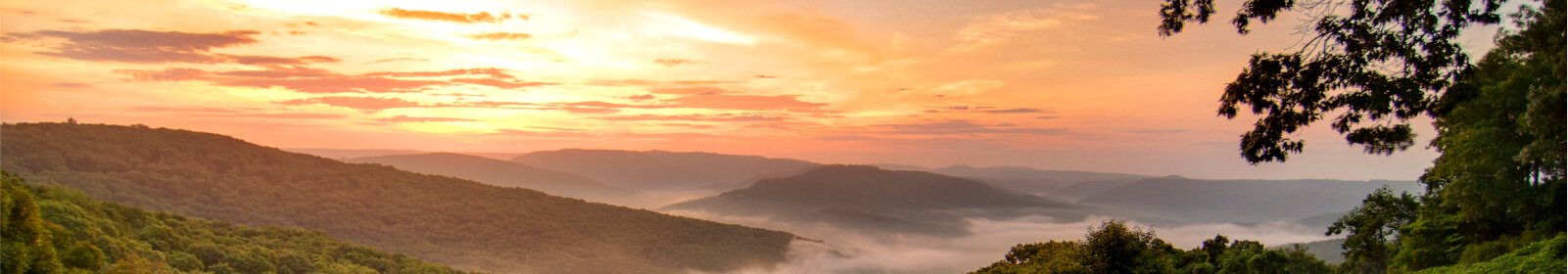 Sunset over landscape